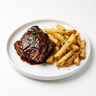 Carrilleras Ibéricas Con Papas Fritas