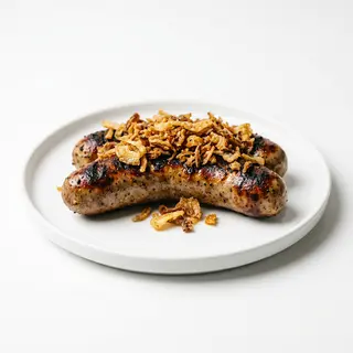 Bratwurst Con Cebolla Frita