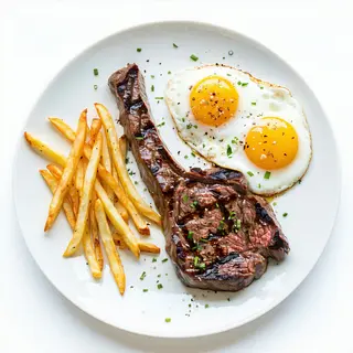 Filete de Ternera con patatas / huevos