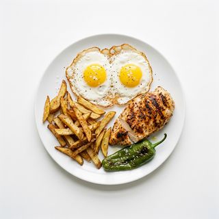 Huevos Con Patatas Y Pechuga