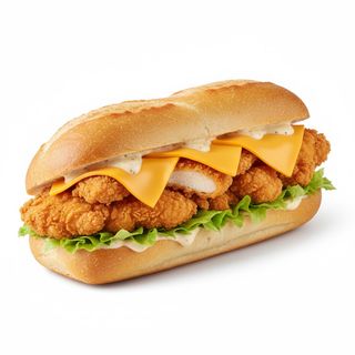 Bocadillo De Pollo Empanado Completo