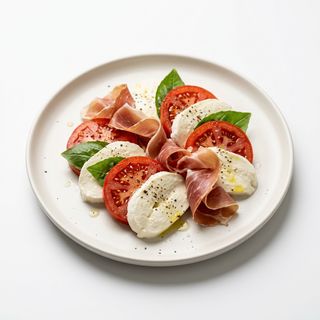 Caprese di Bufala DOP con prosciutto crudo