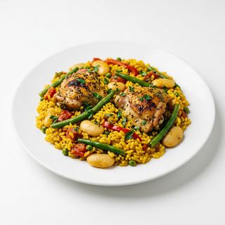 Paella De Pollo Con Verdura