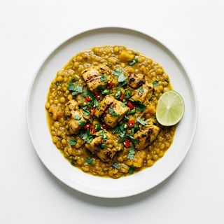 Pollo tikka dansak (agridulce)