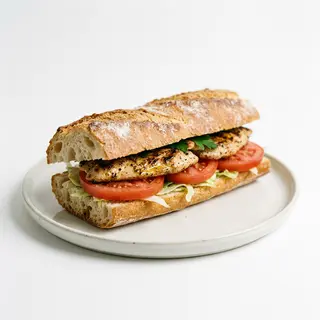 Bocadillo De Pechuga De Pollo Con Tomate
