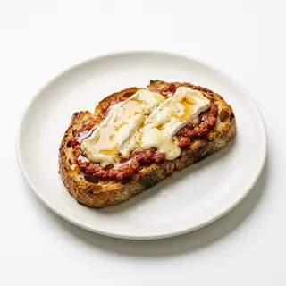 Torrada De Sobrasada Casera Con Queso Brie Fundido Y Miel