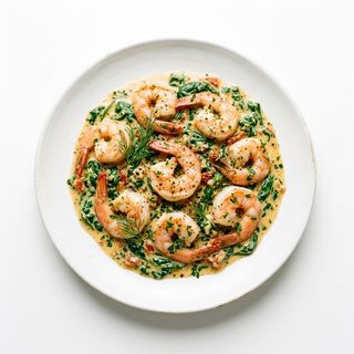 Gambas con espinacas