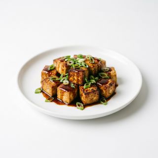 Toufu con salsa de la casa