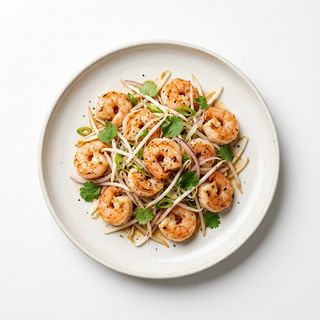 Gambas Con Brotes De Soja