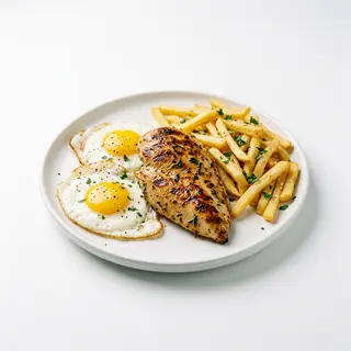 Filete de Pollo con patatas / huevos