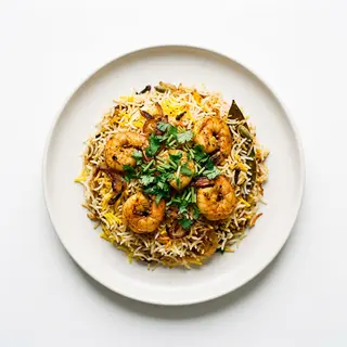 Plato De Biryani De Gambas