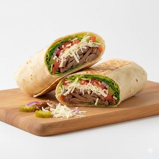 Kebab Con Queso Y Ensalada