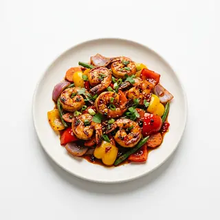 B2. Gambas Con Verduras, Picante O Curry