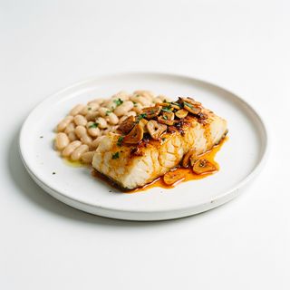 Bacalao A La Llauna Con Judías
