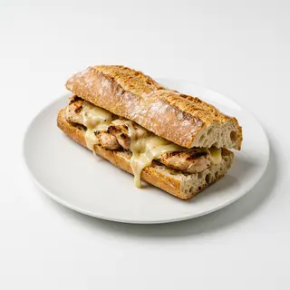 Bocadillo Caliente De Pechuga Con Queso
