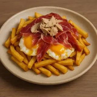 Huevos Estrellados De La Casa Con Jamón