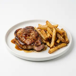 Filete Lomo Salsa Con Patatas