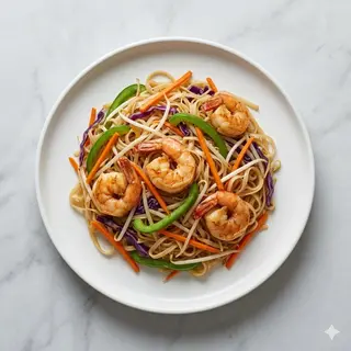 Wok De Langostinos Primavera