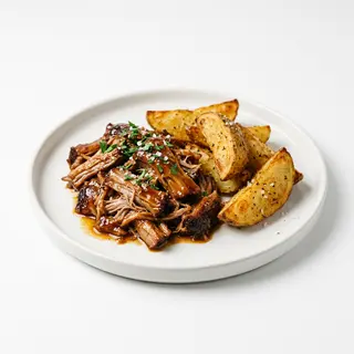 Pulled Pork BBQ Con Patatas