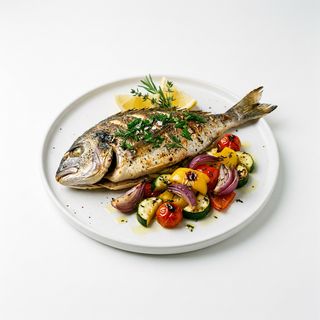 Dorada Al Horno Con Verdura