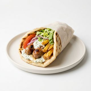 Pita Con Salchicha Griega Casera