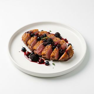 Magret De Pato Con Salsa De Frutos Del Bosque
