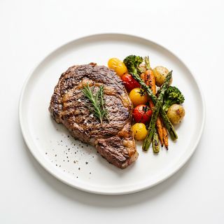Bistecca danese di manzo con verdure