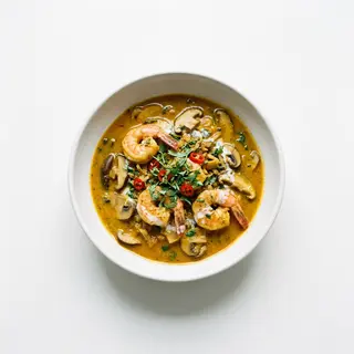 Curry De Gambas Con Champiñones