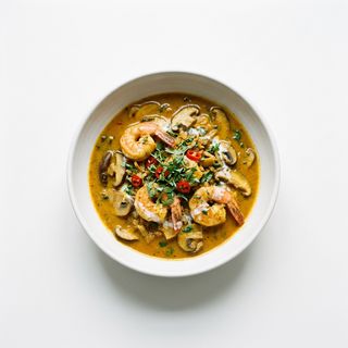 Curry De Gambas Con Champiñones