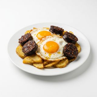Huevos Rotos Con Morcilla De Sotillo