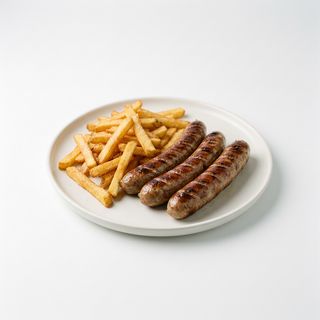Salchichas Con Patatas Fritas
