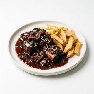 Rabo De Toro A Baja Temperatura Con Patatas Fritas