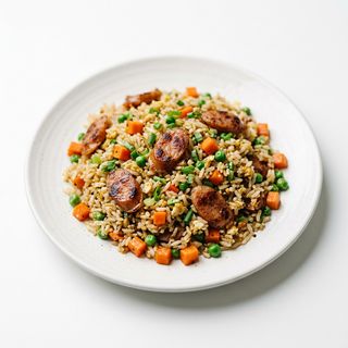 Arroz Frito Con Salchicha