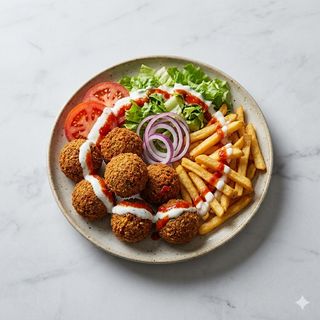 Plato De Falafel Con Ensalada