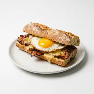 Bocadillo De Bacon Queso Y Huevo