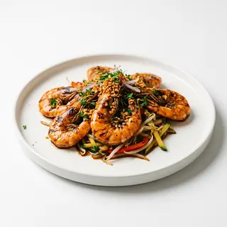 Teppanyaki de langostinos