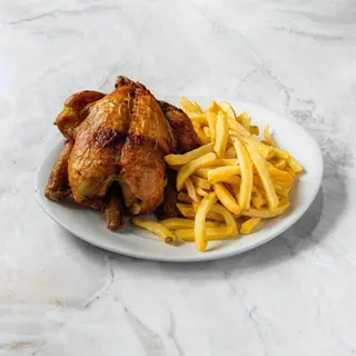 Pollo Y Ración De Patatas