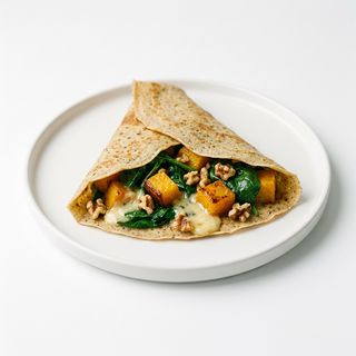 Crep De Espinacas Y Calabaza Salteada