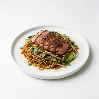 Fideos Con Pato A La Plancha