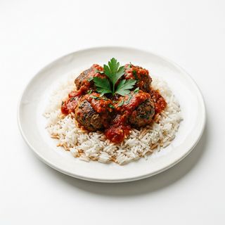 Riso con polpette