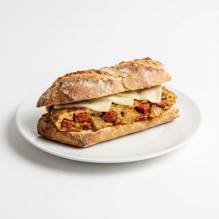 Bocadillo De Tortilla De Chorizo