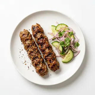 Seekh Kebab con Ensalada