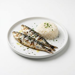 Plato De Sardinas Con Arroz