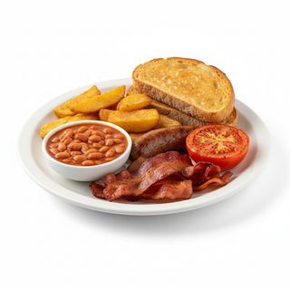 Huevos Con Beicon Y Papas Fritas