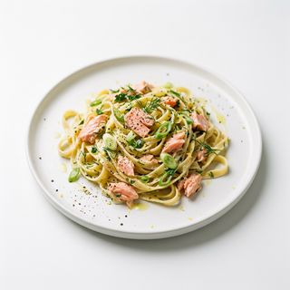 Pasta con salmón