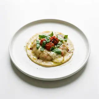 Raviolo caprese