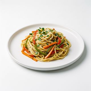 Spaguetti Con Verduras Salteadas