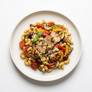 Macarrones Mediterráneos Con Pollo