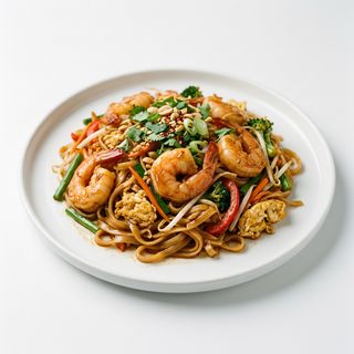 Fideos De Arroz Con Gambas