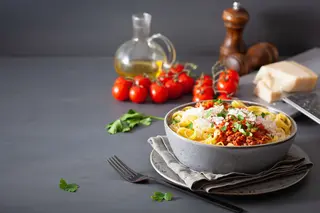 Tagliatelle a la boloñesa